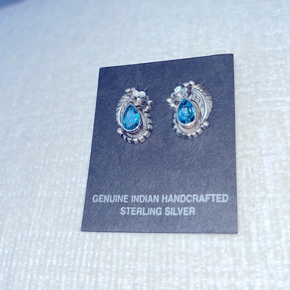 Genuine Navajo Indian handcrafted sterling earrings